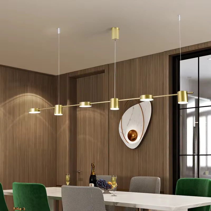 Nordic Moderne Pendelleuchte von ludengchaoshi in Schwarz oder Gold/Messing, verstellbare Deckenleuchte aus Metall für Wohnzimmer und Esszimmer - Bild 1