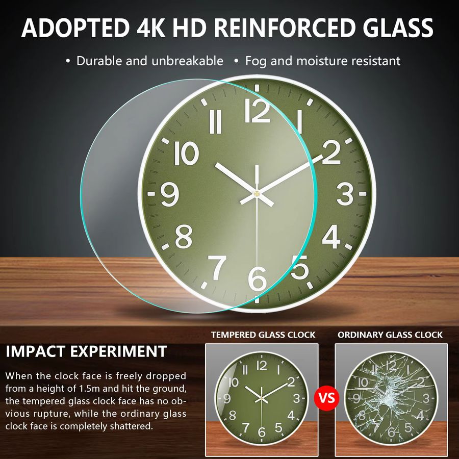 P.chuang Retro Quarz Wanduhr in Weiß mit modernem 3D-Kubus-Design und lautlosem Digital-Look für Wohnzimmer und Schlafzimmer - Bild 2