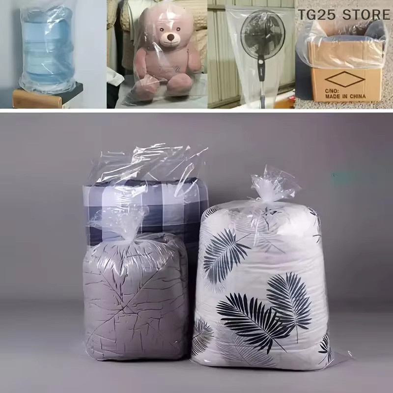 10 Stück transparente Aufbewahrungsbeutel aus extra dickem Kunststoff, wasserdicht und staubdicht mit Pressverschluss - Bild 3