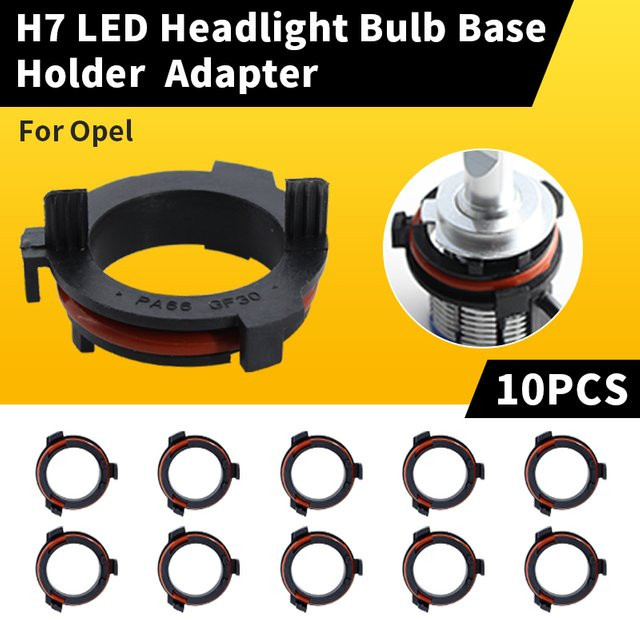 APMATAUTO 10er Set H7 LED Scheinwerfer Adapter Halterung in Schwarz für Opel, Vauxhall, Mazda, VW und Honda - Bild 1