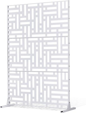 VEVOR Paravent aus Stahl als freistehender Sichtschutz und Raumteiler in Weiß, B/T/H: 120 x 50,8 x 193 cm - Bild 1