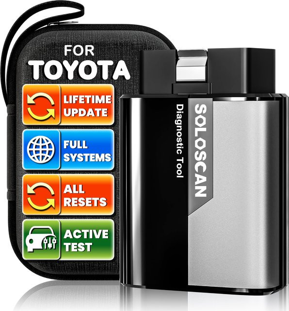 KINGBOLEN Soloscan OBD2 Scanner Bluetooth Bidirektionales Auto-Diagnosegerät für Toyota und Lexus in Schwarz - Bild 1