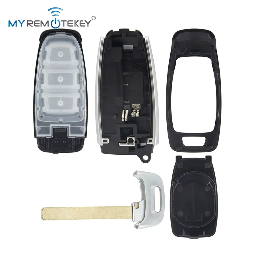 MYREMOTEKEY Smart Key Gehäuse mit 3 Tasten für Audi A6 C8 A7 A8 Q8 2017-2020, Schwarz - Bild 2
