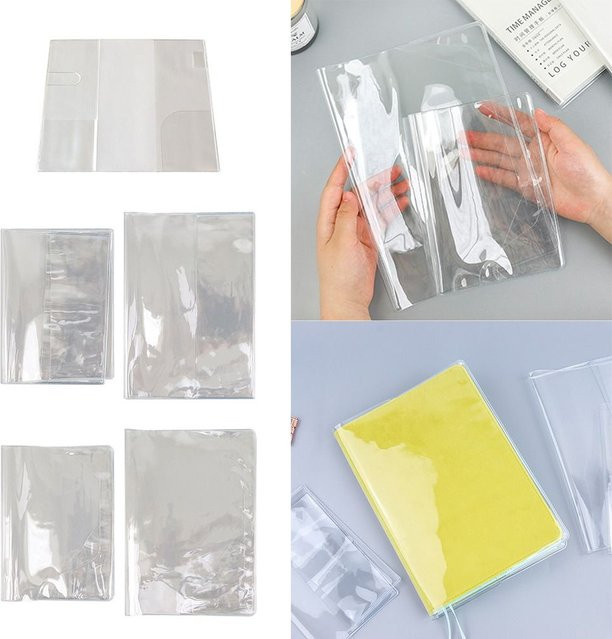Transparente PVC Schutzhülle für A5 und A6 Notebooks, wasserdichte Buchabdeckung für Agenda und Planer - Bild 1