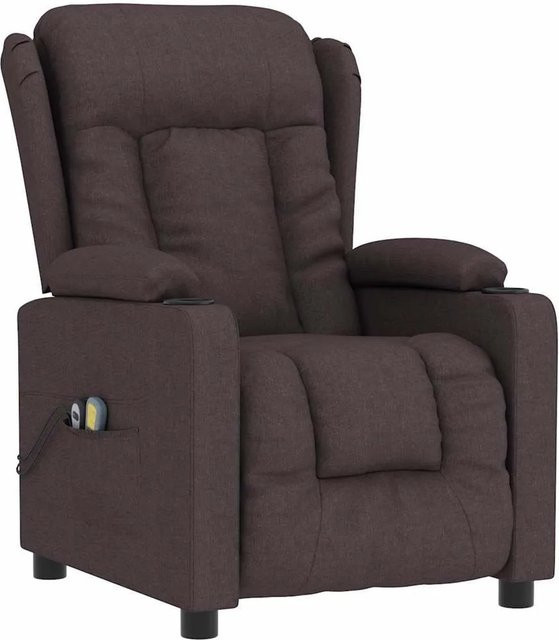 vidaXL Elektrischer Massagesessel aus Stoff in Dunkelbraun B/T/H: 76,7 x 99,5 x 136,5 cm - Bild 1