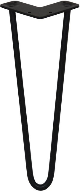 Monstershop Hairpin Tischbeine mit 2 Streben aus Stahl, 4 Stück, Schwarz Matt, Höhe: 35,5 cm - Bild 1