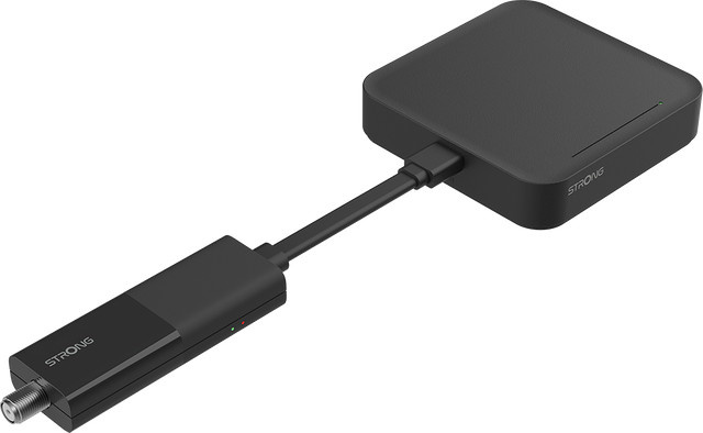 Google TV und Satellite Dongle SRT427 2-in-1 Smart-TV-Box mit 4K UHD, DVB-S/S2, Bluetooth, Wi-Fi und Ethernet in Schwarz - Bild 1
