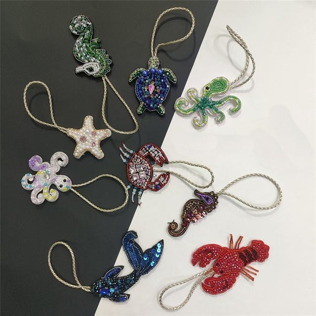 OMZHIMO Anhänger, Marine Series Seestern Seepferdchen, Strass Perlen Patches - Bild 1