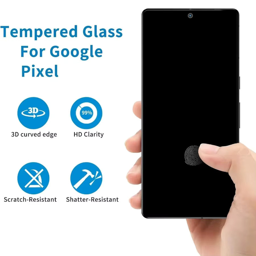 2er-Set UV-gehärtetes Glas Display-Schutzfolie für Google Pixel 8 Pro, Pixel 7 und Pixel 6 Pro, transparent, Vollabdeckung - Bild 4