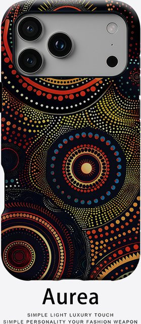 Aurea Case Matte Bumper MagSafe Schutzhülle mit Aboriginal Dot Art für iPhone 13 bis 17 Pro Max, Mehrfarbig - Bild 1