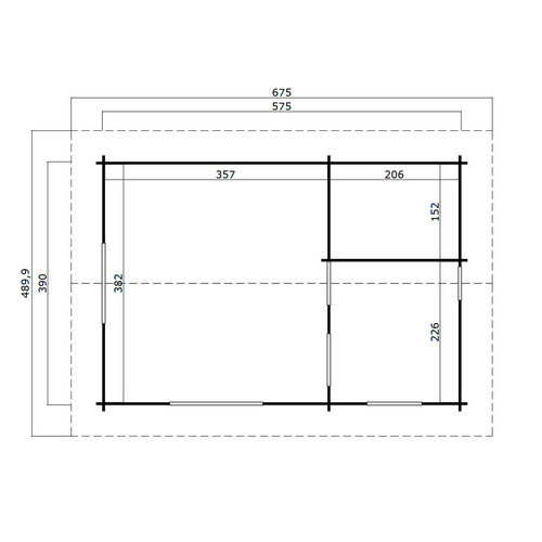 Lasita Blockbohlenhaus Caroline Gartenhaus Set in Rot mit Satteldach B/H/T: 675 x 330,6 x 489,9 cm - Bild 2