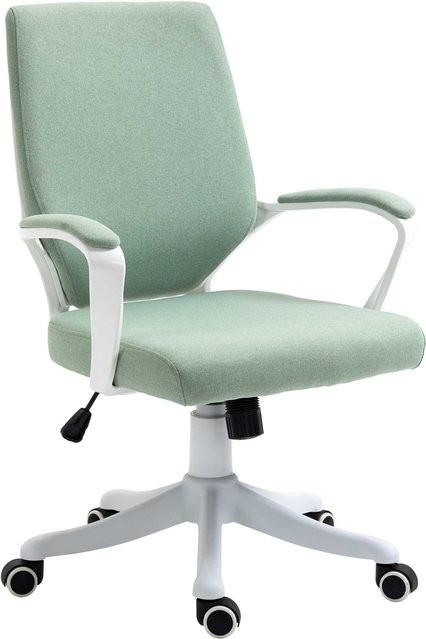Vinsetto Bürostuhl ergonomisch mit Wippenfunktion, gepolsterter Schreibtischstuhl in Grün, B/T/H: 62 x 69 x 92-100 cm - Bild 1