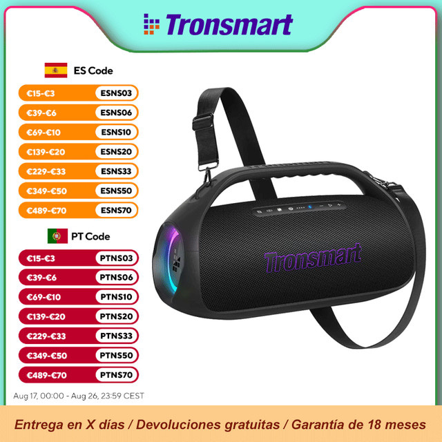 Tronsmart Bang 2 Bluetooth-Lautsprecher in Schwarz mit 90W Leistung und 2.1-Kanal-Tiefbass sowie 26 Stunden Spielzeit - Bild 1