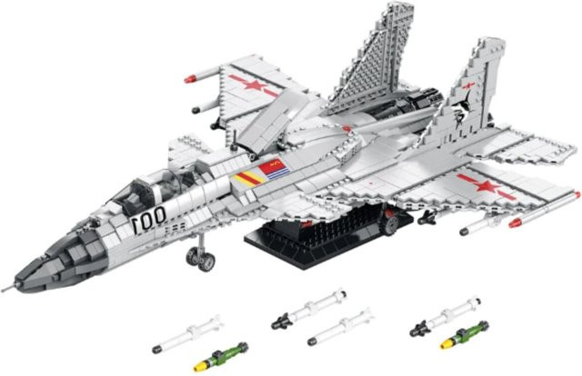 Reobrix Kampfjet Flugzeug Klemmbaustein Modell ab 14 Jahren - Bild 1