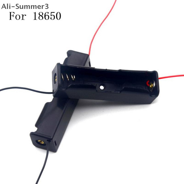 10er Set 18650 Batteriehalterungen mit Kabelbündel in Schwarz für DIY-Batterieboxen mit 1 Steckplatz pro Halter - Bild 1