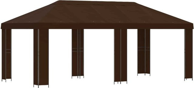 vidaXL Garten Pavillon aus Stahl und Polyester in Braun mit B: 600 cm, T: 300,5 cm und H: 276,5 cm - Bild 1