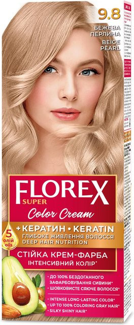 Florex Super permanente Haarfarbcreme, Beige Pearl 9.8 - Bild 1