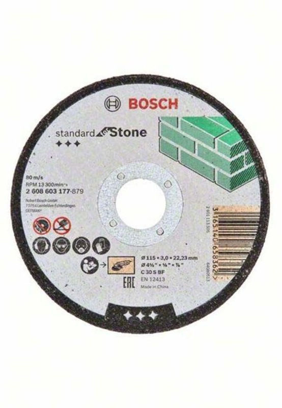 Bosch Trennscheibe gerade für Stein, Durchmesser: 115 mm, Grau - Bild 2