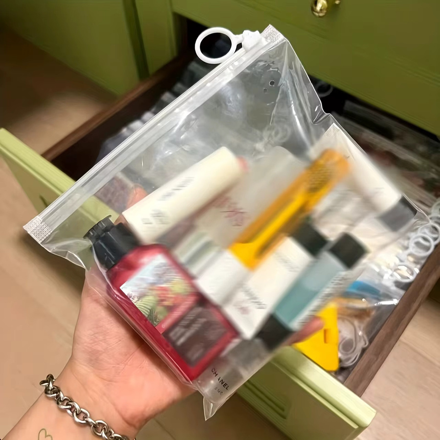 10 Stück transparente Reißverschlusstaschen aus Kunststoff für Schreibwaren, Kosmetik und Reise-Organisation - Bild 1