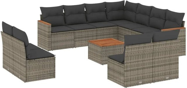 vidaXL Gartenmöbel aus geöltem Akazienholz in Grau - Bild 1