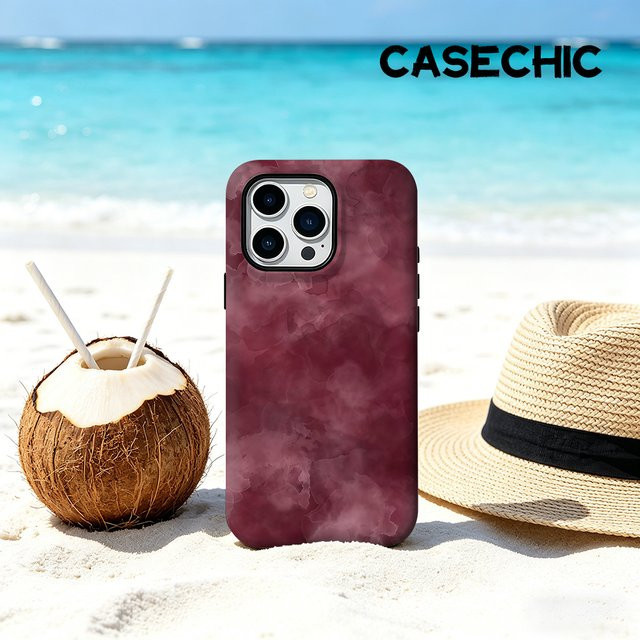 CaseChic Matte Bumper Schutzhülle mit MagSafe für iPhone 17 16 15 14 Plus Pro Max Stoßfeste Harte PC Hülle in Wine Wash - Bild 1