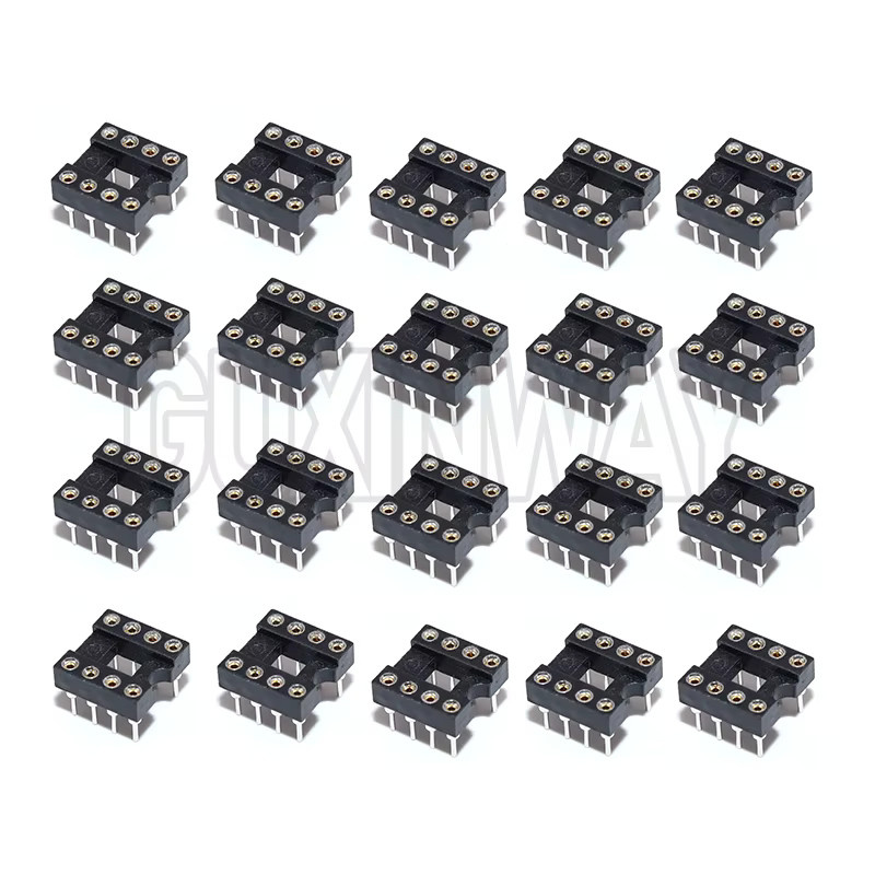 GUXINWAY 20 Stück DIP-8 IC Sockel Adapter Runde Loch Solder Typ in Schwarz - Bild 3