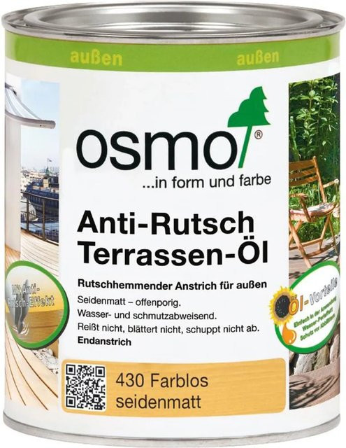 Osmo Anti-Rutsch Terrassen-Öl, transparent, satin matt, 0,75 l - Bild 1