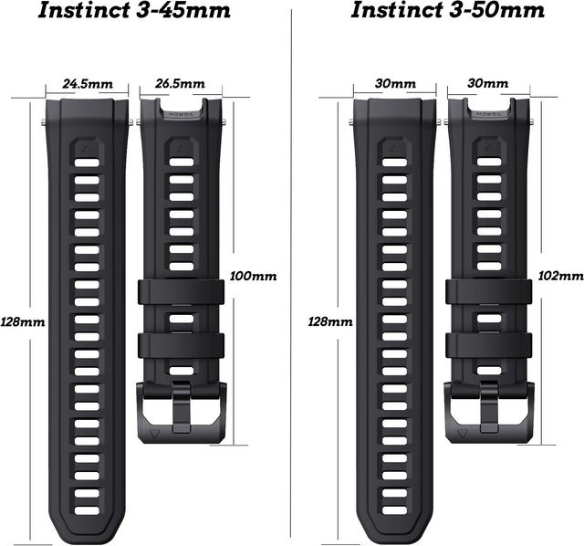 Runcool Uhrenarmband Silikon, Schwarz, Unisex - Bild 1