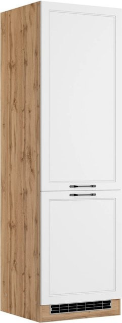 Held Küchen Kühl-Umbauschrank Kempten in Landhaus Optik, Breite: 60 cm, Weiß/Wotan - Bild 1