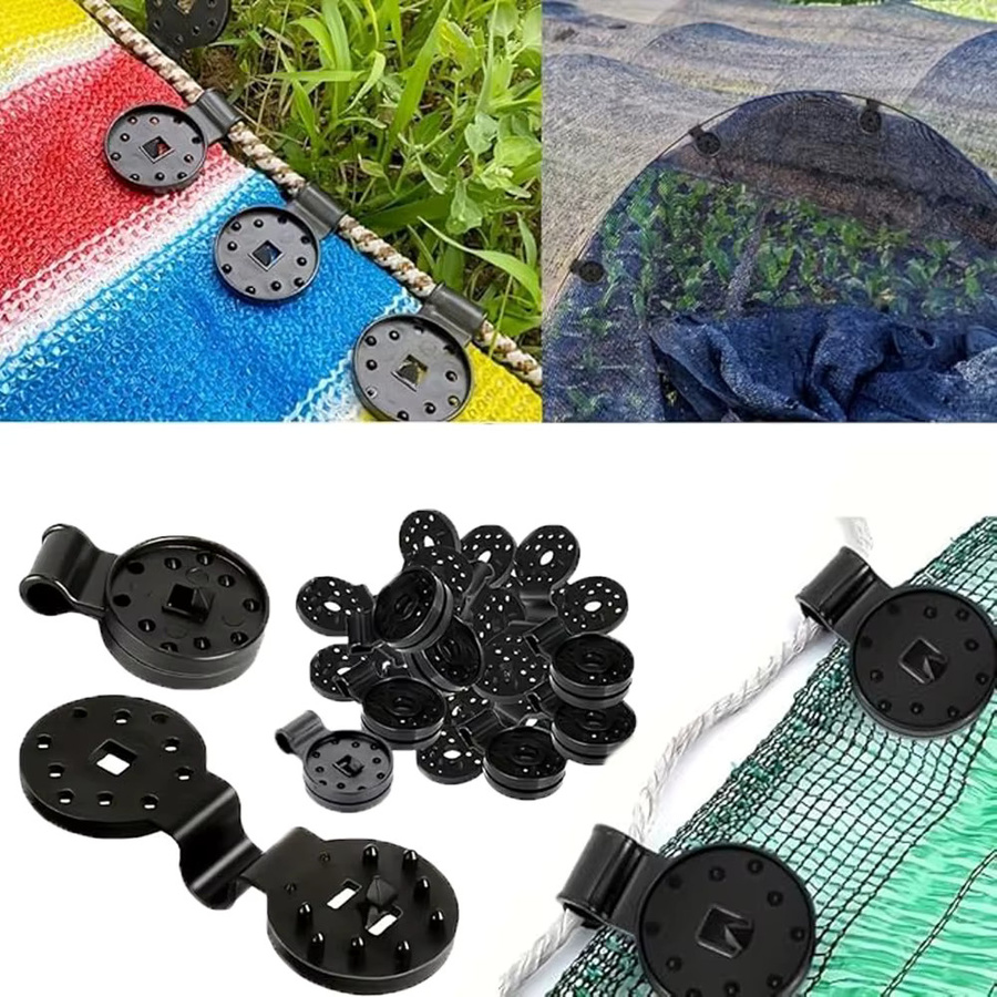 Schattentuch-Clips aus schwarzem Kunststoff zur Sicherung von Sonnenschutznetzen und Terrassen-Netzplanen - Bild 7