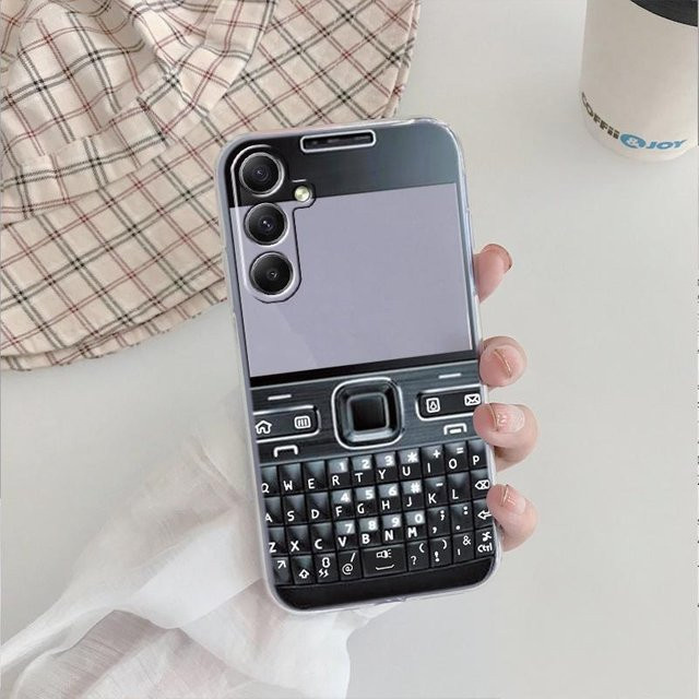 Stoßfeste Silikonhülle im Retro-Telefon-Design für Xiaomi Redmi Note 13 14T 15, Samsung A55 A35, iPhone S24 und iPhone 15 Plus, transparent - Bild 1