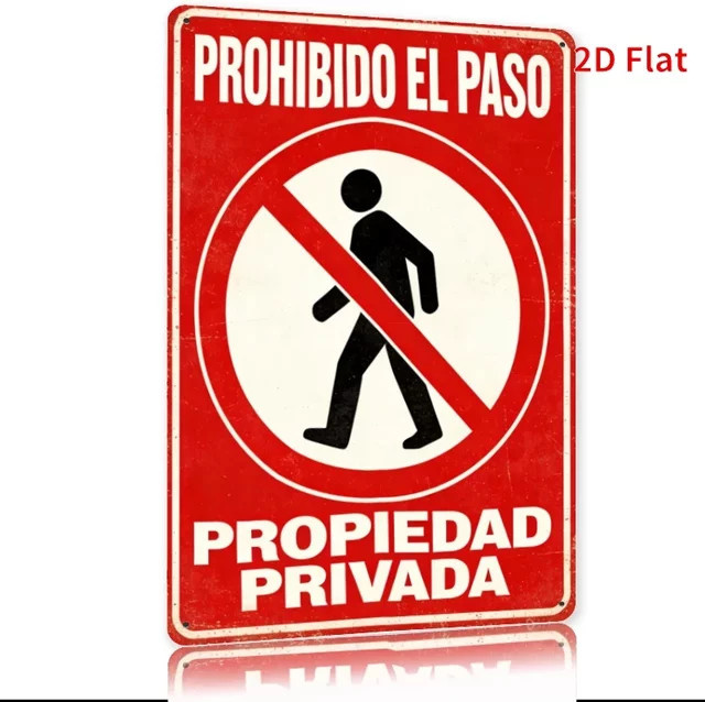 Spanisches Verbotsschild PROHIBIDO EL PASO von CIFBUY aus Metall in Rot, B: 19,8 cm, H: 30,0 cm - Bild 1