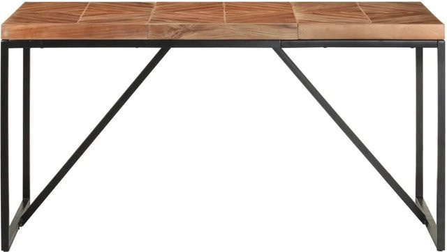 vidaXL Esstisch aus Massivholz Akazie und Mango in Braun mit schwarzer Pulverbeschichtung, B/T/H: 140 x 70 x 76 cm - Bild 1