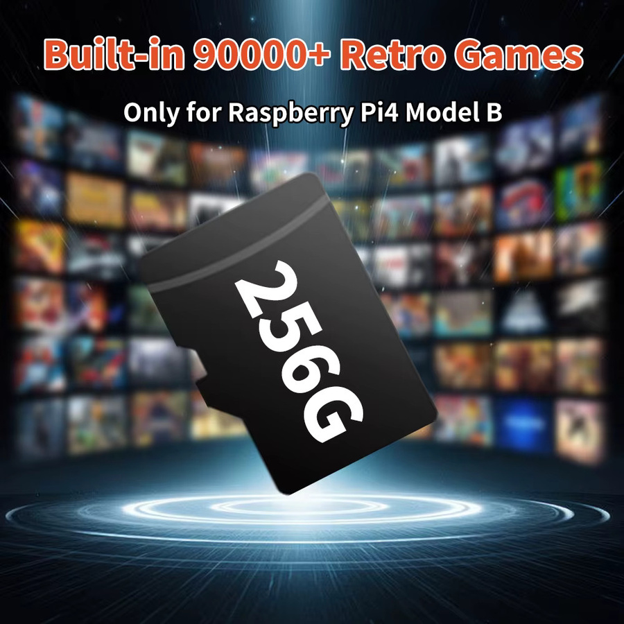 JMachen Batocera Linux 39 Game MicroSD-Speicherkarte für Raspberry Pi4 Modell B mit 90000+ Retro Games und 60+ Emulatoren, 64 GB, Schwarz - Bild 2