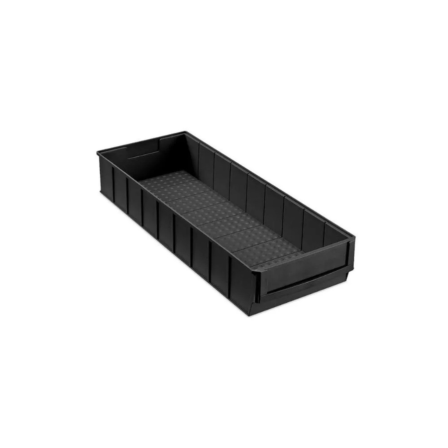 PROREGAL SparSet 5x Leitfähige Industriebox 500 B ESD Sortimentskasten, Schwarz, H x B x T: 8,1 x 18,3 x 50 cm, 6 Liter - Bild 2