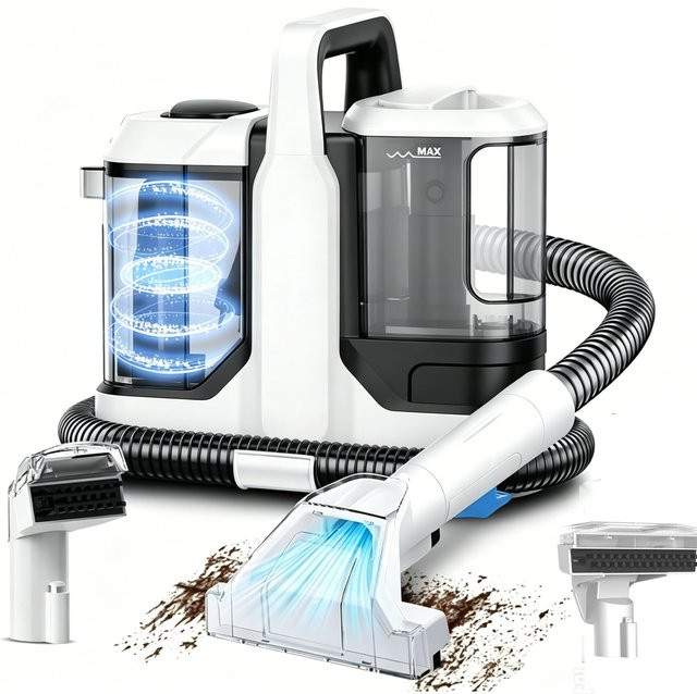 GECOFEER Teppichreinigungsmaschine 750W mit 15kPa Saugkraft, tragbarer Polsterreiniger in Weiß für Teppiche, Sofas und Matratzen zur Entfernung von Haustierflecken - Bild 1