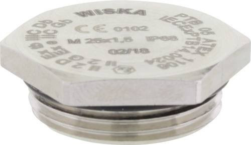 WISKA ATEX-Blindstopfen M63x1,5 Sechskant mit O-Ring aus vernickeltem Messing in Silber/Schwarz - Bild 1