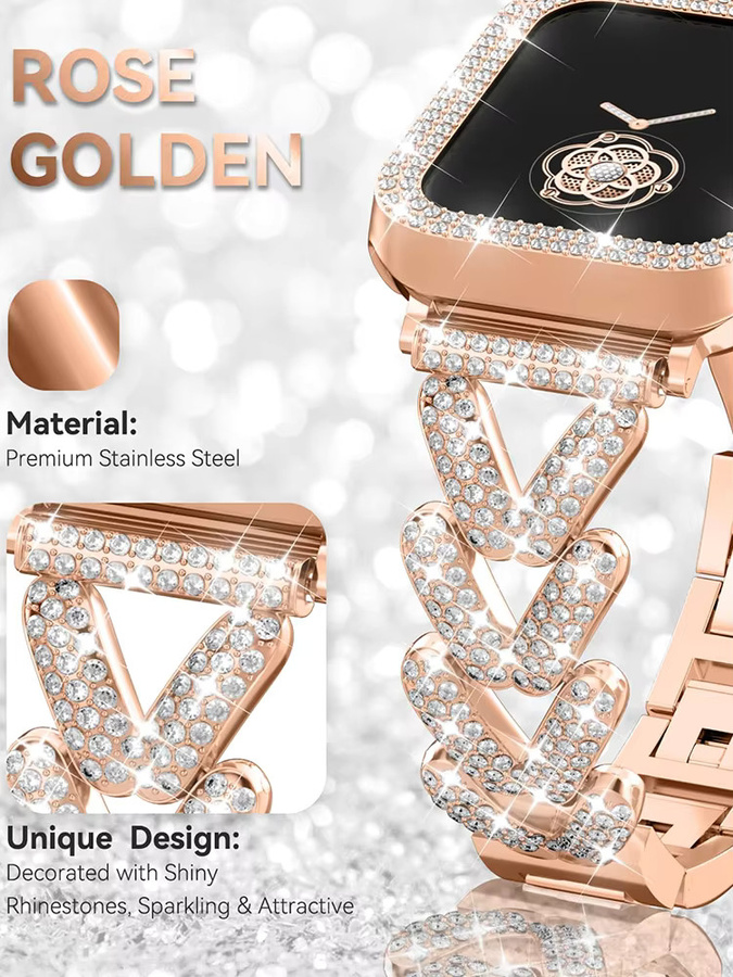 PEO Uhrenarmband Edelstahl, Diamant, Roségold, Damen - Bild 2