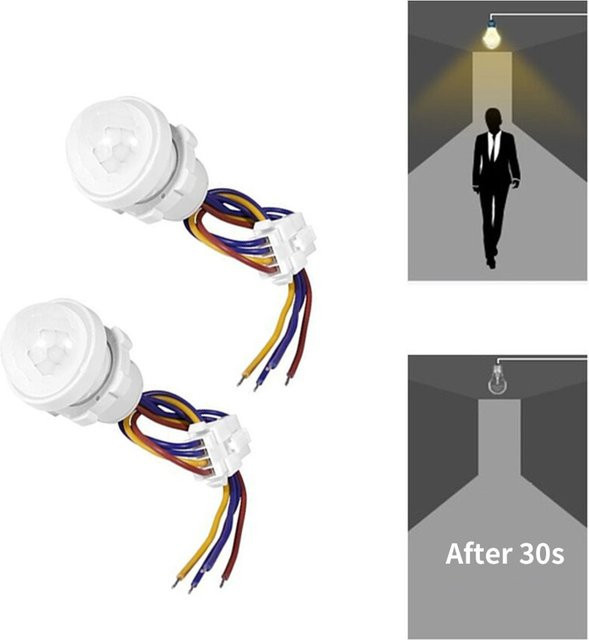 Szaoju PIR Infrarot-Bewegungssensor als intelligenter LED-Lichtschalter in Weiß mit doppelt einstellbarer Verzögerung - Bild 1