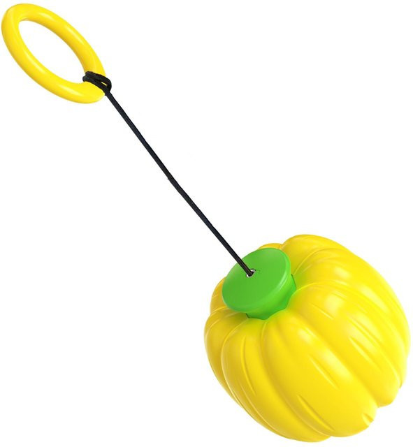 Yiran Furniture Kürbisförmiger automatischer teleskopischer Handwurf-Zähneknirschball für Haustiere, gelb - Bild 1