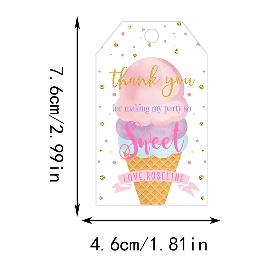 Personalisierter WEIGAO Eiscreme-Hangtag aus Papier in Mehrfarbig für Geburtstagsfeiern und Party-Souvenirs - Bild 4