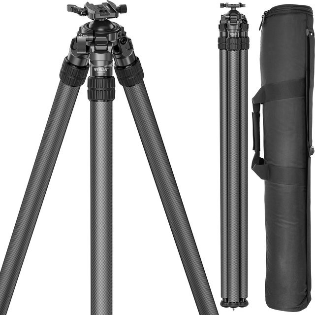 WEYLLAN HN402 Jagdstativ aus Kohlefaser mit 52mm Kugelkopf und 40mm Rohr Durchmesser - Bild 1