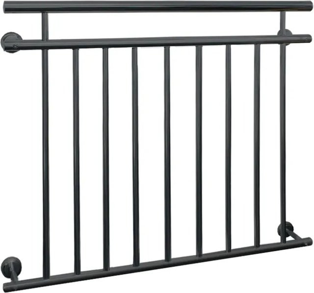 ECD Germany Französischer Balkon mit 9 Füllstäben in Anthrazit, B/H: 128 x 90 cm - Bild 1