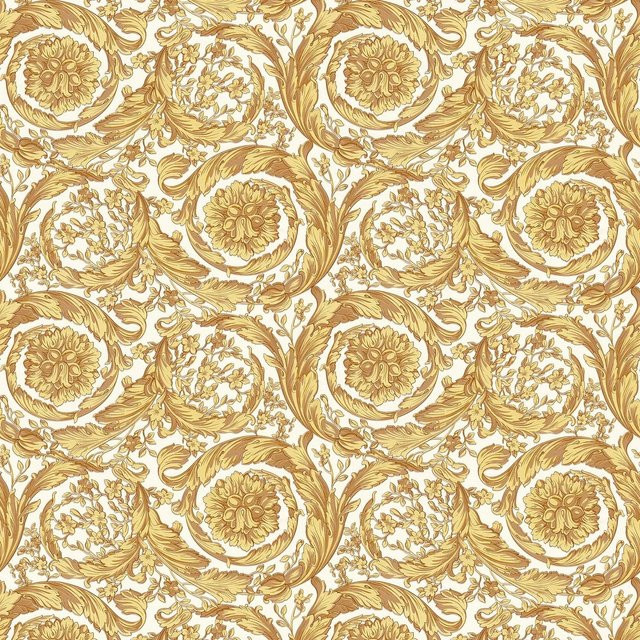 Profhome Luxus Barock Tapete Floral in Gold Gelb Beige, B: 0,70 m x L: 10,05 m - Bild 1