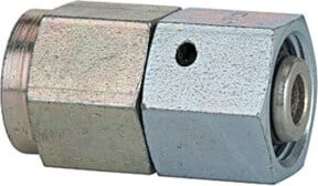 Riegler Manometer-Anschlussverschraubung aus verzinktem Stahl, G 1/4 Zoll, Rohr-Ø 6 mm, Silber - Bild 1