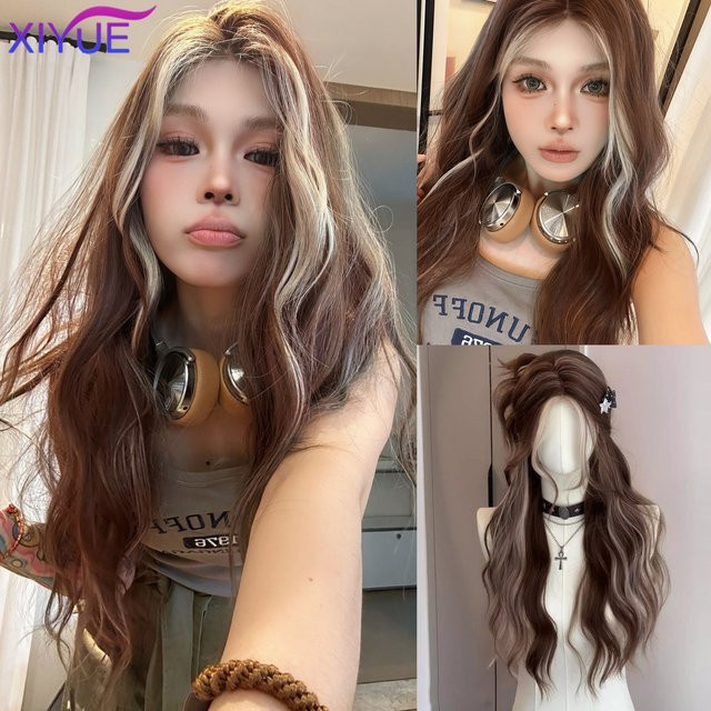 XIYUE Perücke, braun blonde, lange gewellte Synthetik, Damen - Bild 1