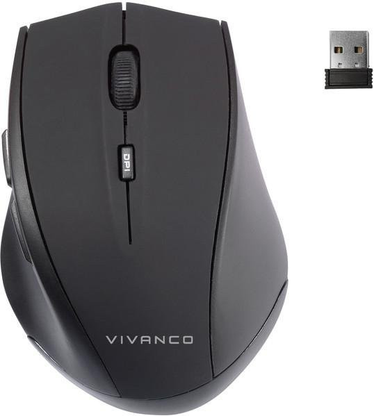 Vivanco Laser Funkmaus in Schwarz mit Silent Click und 5 Tasten - Bild 1