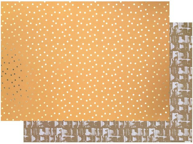 Rico Design Paper Poetry Motivkarton Punkte in Senfgelb-Gold, B x H: 50 x 70 cm - Bild 1