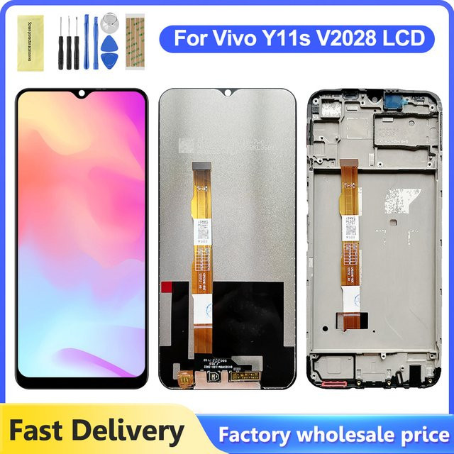 Vivo Y11s LCD Display Touchscreen Digitizer Montage mit Rahmen, 6,51 Zoll, Schwarz - Bild 1