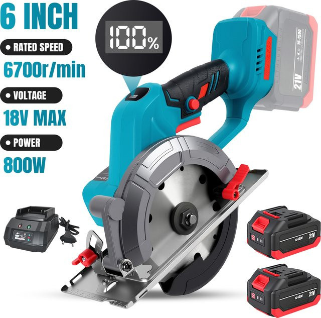 Makita LXT Bürstenlose Kompakt-Kreissäge für Holz, Metall und Keramikfliesen, Blau, Durchmesser: 150 mm - Bild 1